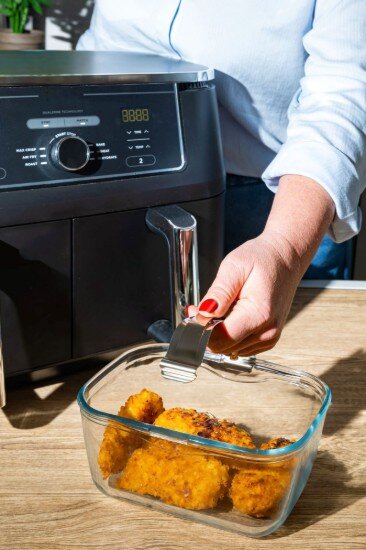 pyrex Съд за фритюрник с горещ въздух с подвижна дръжка термоустойчиво стъ
