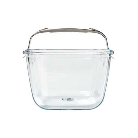 pyrex Съд за фритюрник с горещ въздух с подвижна дръжка термоустойчиво стъ