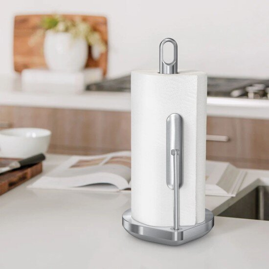 SimpleHuman Държач за ролка хартиени кърпи 363 см матирана неръждаема стомана -