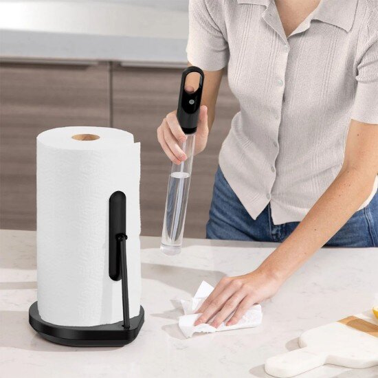 SimpleHuman Държач за ролка хартиени кърпи със спрей помпа 381 см черен - simpl