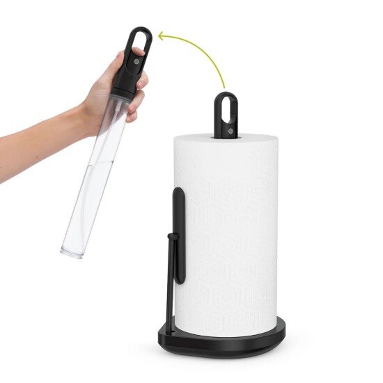 SimpleHuman Държач за ролка хартиени кърпи със спрей помпа 381 см черен - simpl
