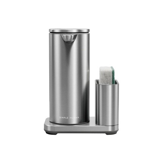 SimpleHuman Дозатор за сапун със сензор и държач за гъба 414 мл неръждаема стома