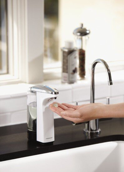 SimpleHuman Дозатор за течен сапун със сензор 237 ml бял -