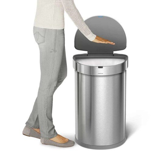 SimpleHuman Кофа за боклук със сензор полукръгла 45 L неръждаема стомана - simp