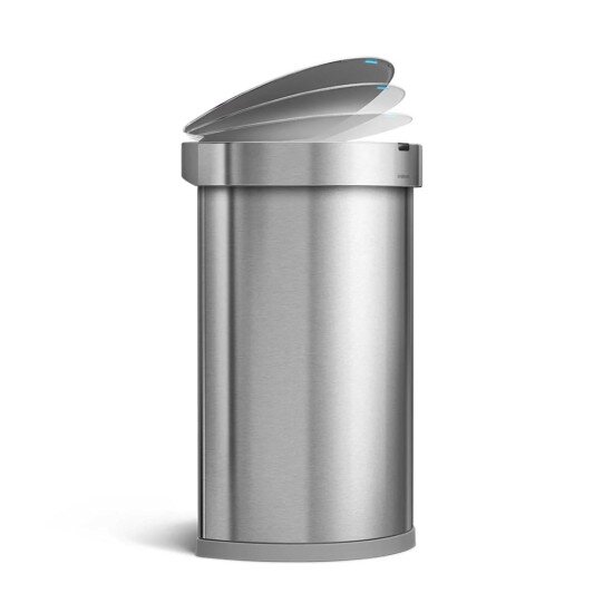 SimpleHuman Кофа за боклук със сензор полукръгла 45 L неръждаема стомана - simp