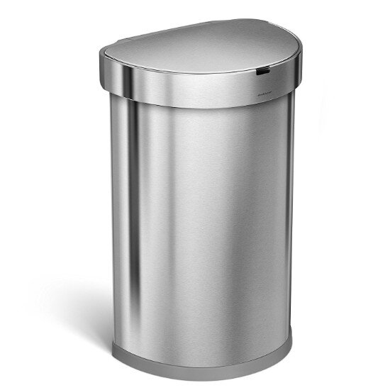 SimpleHuman Кофа за боклук със сензор полукръгла 45 L неръждаема стомана - simp