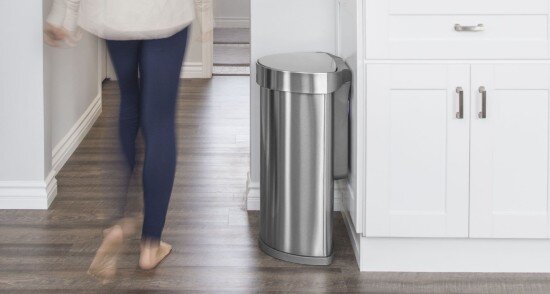 SimpleHuman Кофа за боклук със сензор полукръгла 45 L неръждаема стомана - simp