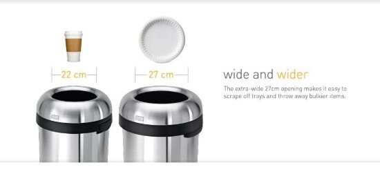 SimpleHuman Кошче за боклук 80 L неръждаема стомана -