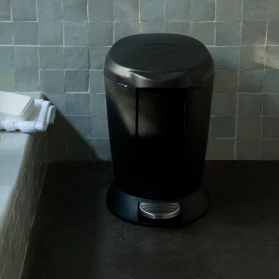 SimpleHuman Кошче за боклук кръгло с педал 6 л пластмасово черно - simplehuma