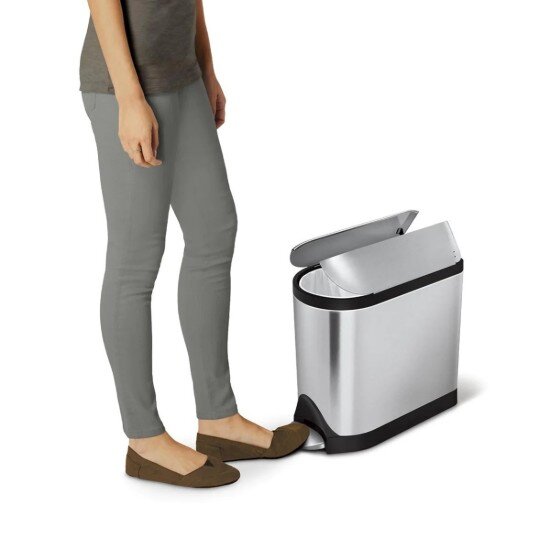 SimpleHuman Кошче за боклук с педал 10 L неръждаема стомана -