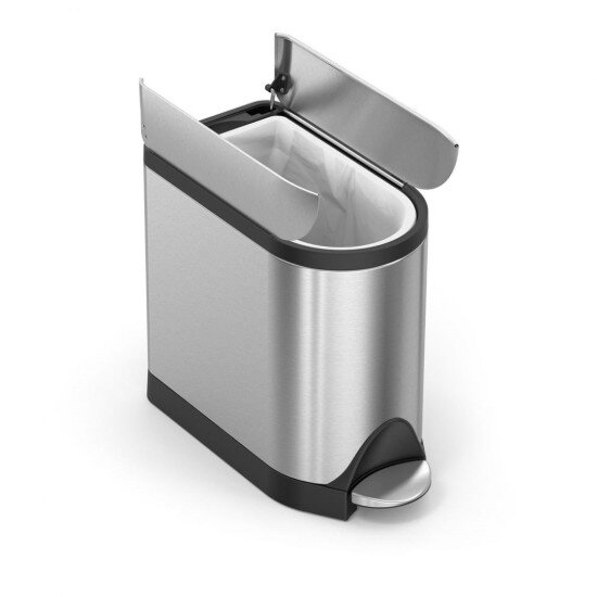SimpleHuman Кошче за боклук с педал 10 L неръждаема стомана -