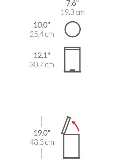 SimpleHuman Кошче за боклук с педал 4.5 L неръждаема стомана -