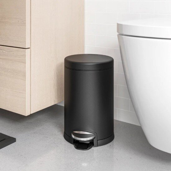 SimpleHuman Кошче за боклук с педал 4.5 L неръждаема стомана Matte Black - simp