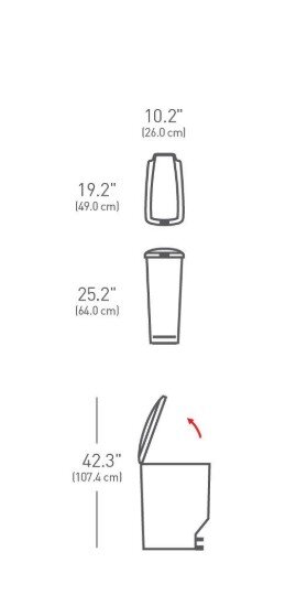 SimpleHuman Кошче за боклук с педал 40 л пластмасово сиво -