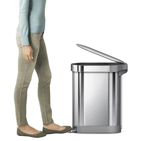 SimpleHuman Кошче за боклук с педал 45 L Stainless Steel -