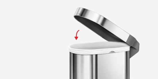 SimpleHuman Кошче за боклук с педал 45 L Stainless Steel -