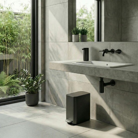 SimpleHuman Кошче за боклук с педал 5 л неръждаема стомана Matte Black - simple