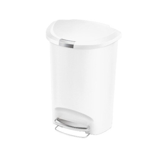 SimpleHuman Кошче за боклук с педал 50 L полукръгло Бяло -