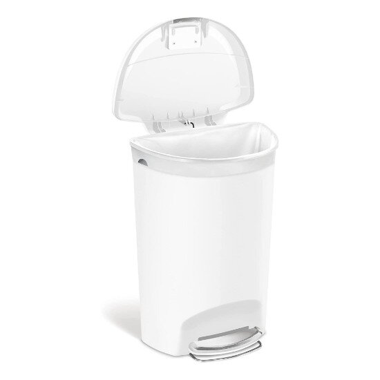 SimpleHuman Кошче за боклук с педал 50 L полукръгло Бяло -