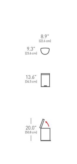 SimpleHuman Кошче за боклук с педал 6 L неръждаема стомана -