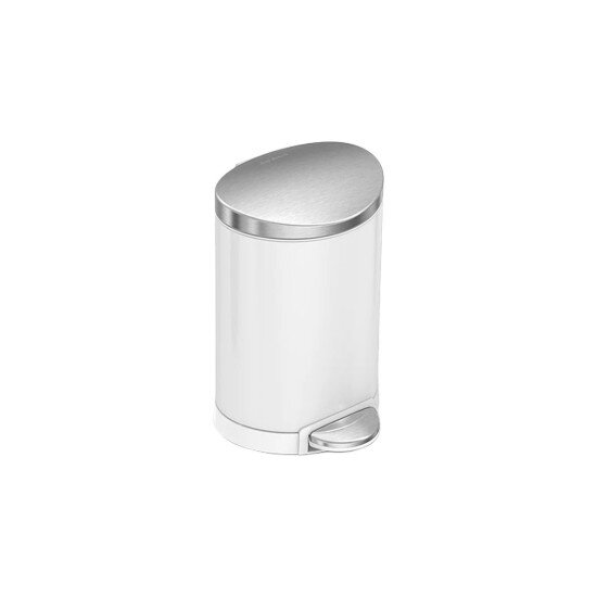 SimpleHuman Кошче за боклук с педал 6 л неръждаема стомана бяло -