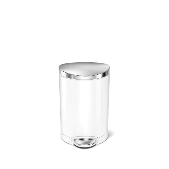 SimpleHuman Кошче за боклук с педал 6 л неръждаема стомана бяло -