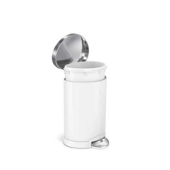 SimpleHuman Кошче за боклук с педал 6 л неръждаема стомана бяло -