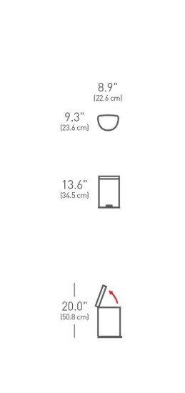 SimpleHuman Кошче за боклук с педал 6 л неръждаема стомана бяло -