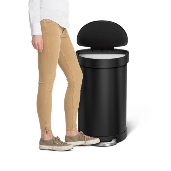 SimpleHuman Кошче за боклук с педал полукръгло 45 л неръждаема стомана Matte B
