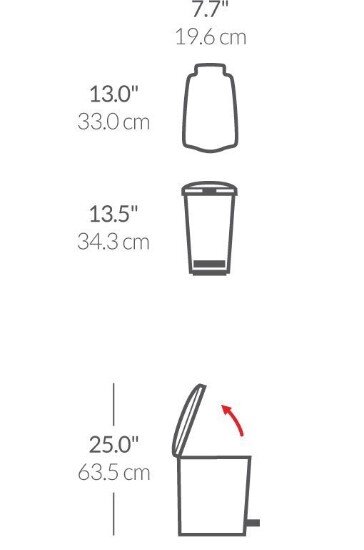 SimpleHuman Кошче за боклук с педали 10 L пластмасово -