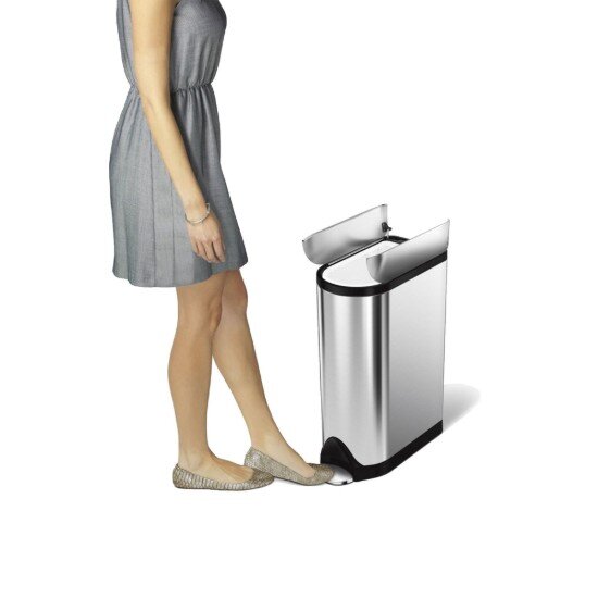 SimpleHuman Кошче за боклук с педали 18 л Stainless Steel -