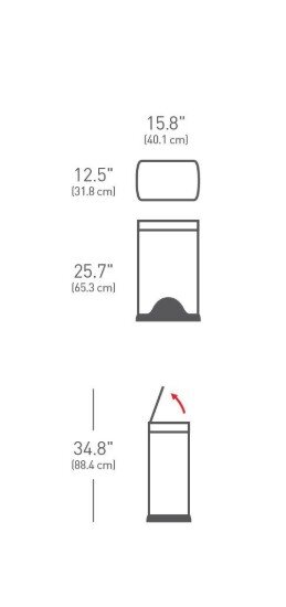 SimpleHuman Кошче за боклук с педали 38 L неръждаема стомана -