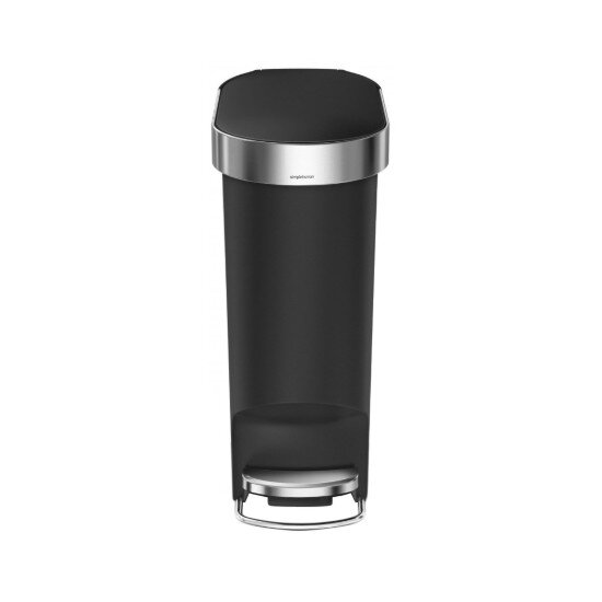 SimpleHuman Кошче за боклук с педали 40 L пластмасово "Slim" черно - simplehum