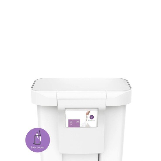SimpleHuman Кошче за боклук с педали 45 л пластмасово бяло -