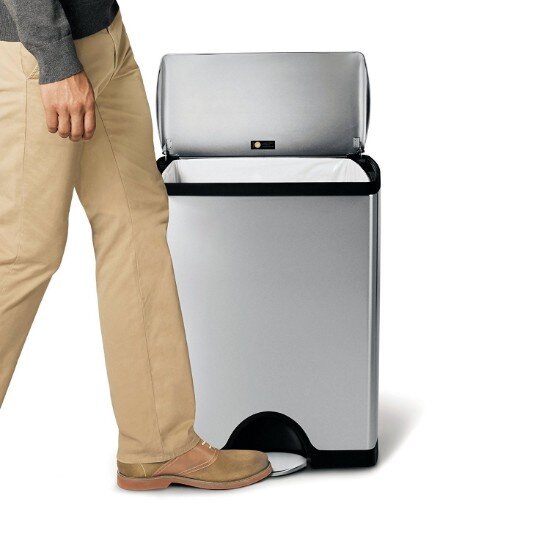 SimpleHuman Кошче за боклук с педали 50 L неръждаема стомана -