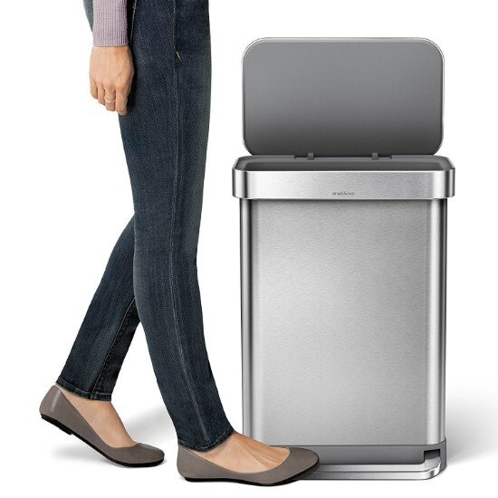 SimpleHuman Кошче за боклук с педали 55 L неръждаема стомана -