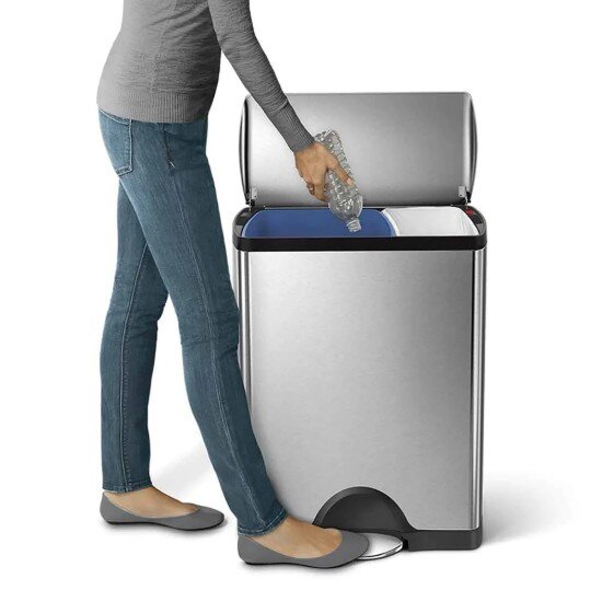 SimpleHuman Кошче за отпадъци с педал неръждаема стомана 46L -