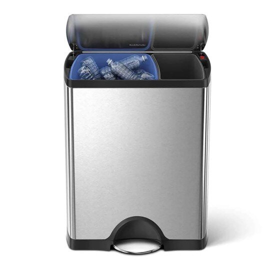 SimpleHuman Кошче за отпадъци с педал неръждаема стомана 46L -