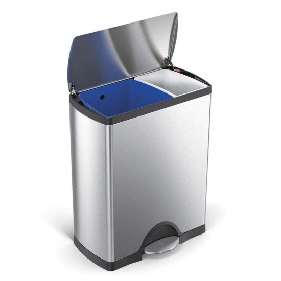 SimpleHuman Кошче за отпадъци с педал неръждаема стомана 46L -