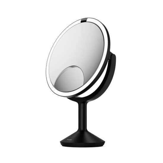 SimpleHuman Козметично огледало със сензор 25 см "Trio Max" Matte Black Steel -