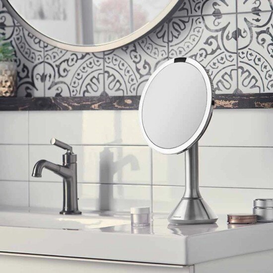 SimpleHuman Огледало за грим с контрол на яркостта 20 см Brushed -