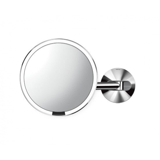 SimpleHuman Огледало за грим със сензор стенен монтаж 23 см Polished Steel - si
