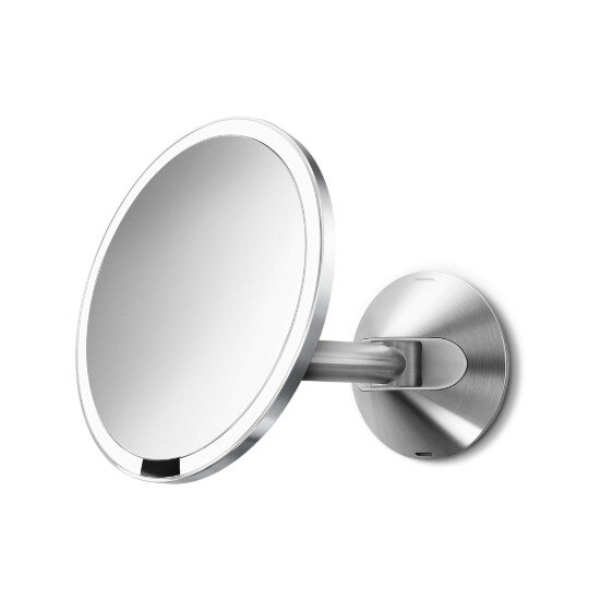 SimpleHuman Огледало за грим със сензор стенен монтаж 23 см Polished Steel - si