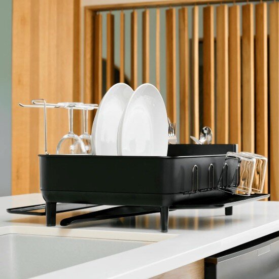 SimpleHuman Отцедник за съдове неръждаема стомана 56.6 x 51.4 x 29.2 см матово