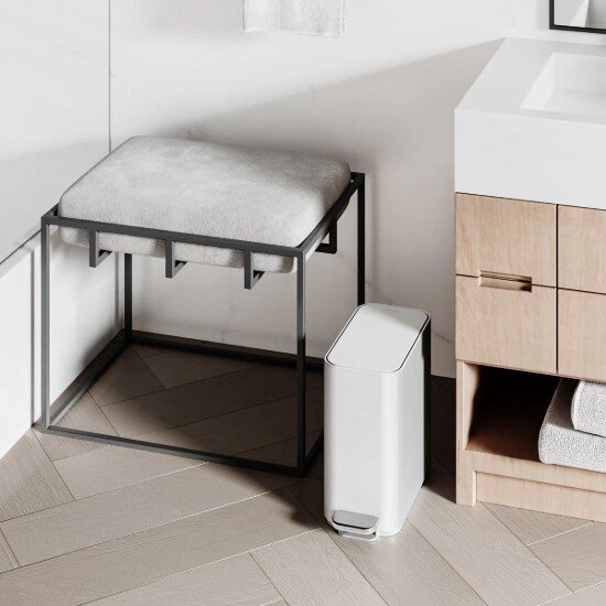 SimpleHuman Педално кошче за боклук 5 л неръждаема стомана бяло -