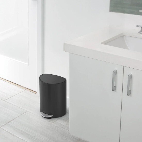 SimpleHuman Полукръгъл кош за боклук с педал 6 л неръждаема стомана Matte Black
