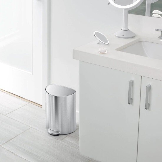 SimpleHuman Полукръгъл кошче за боклук с педал 6 л неръждаема стомана Brushed -