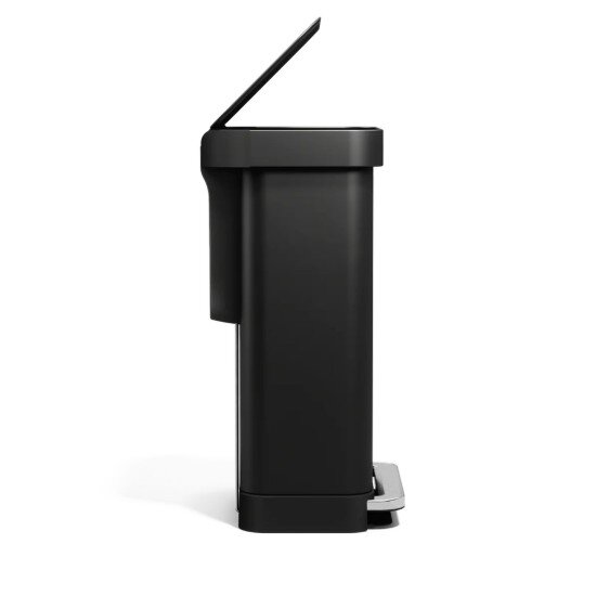 SimpleHuman Правоъгълен кош за боклук 45 л с педал Matte Black -