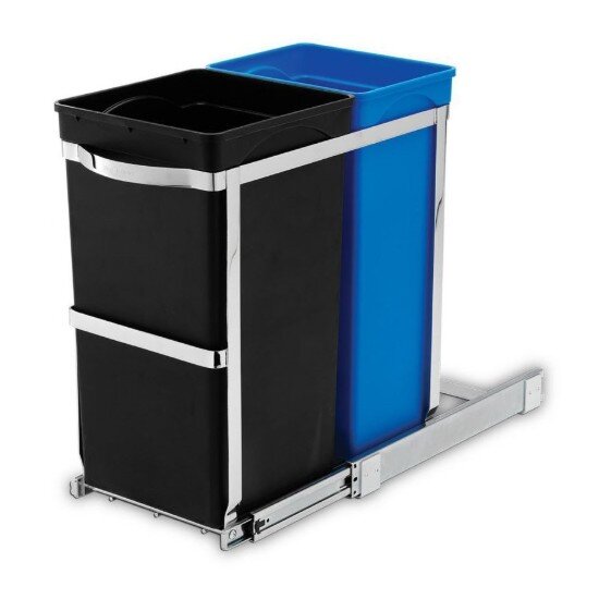 SimpleHuman Прибираща се кофа за боклук с две отделения 35 L -