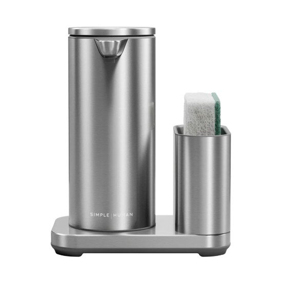 SimpleHuman Сензорен дозатор с държач за гъба 266 мл неръждаема стомана Brushed